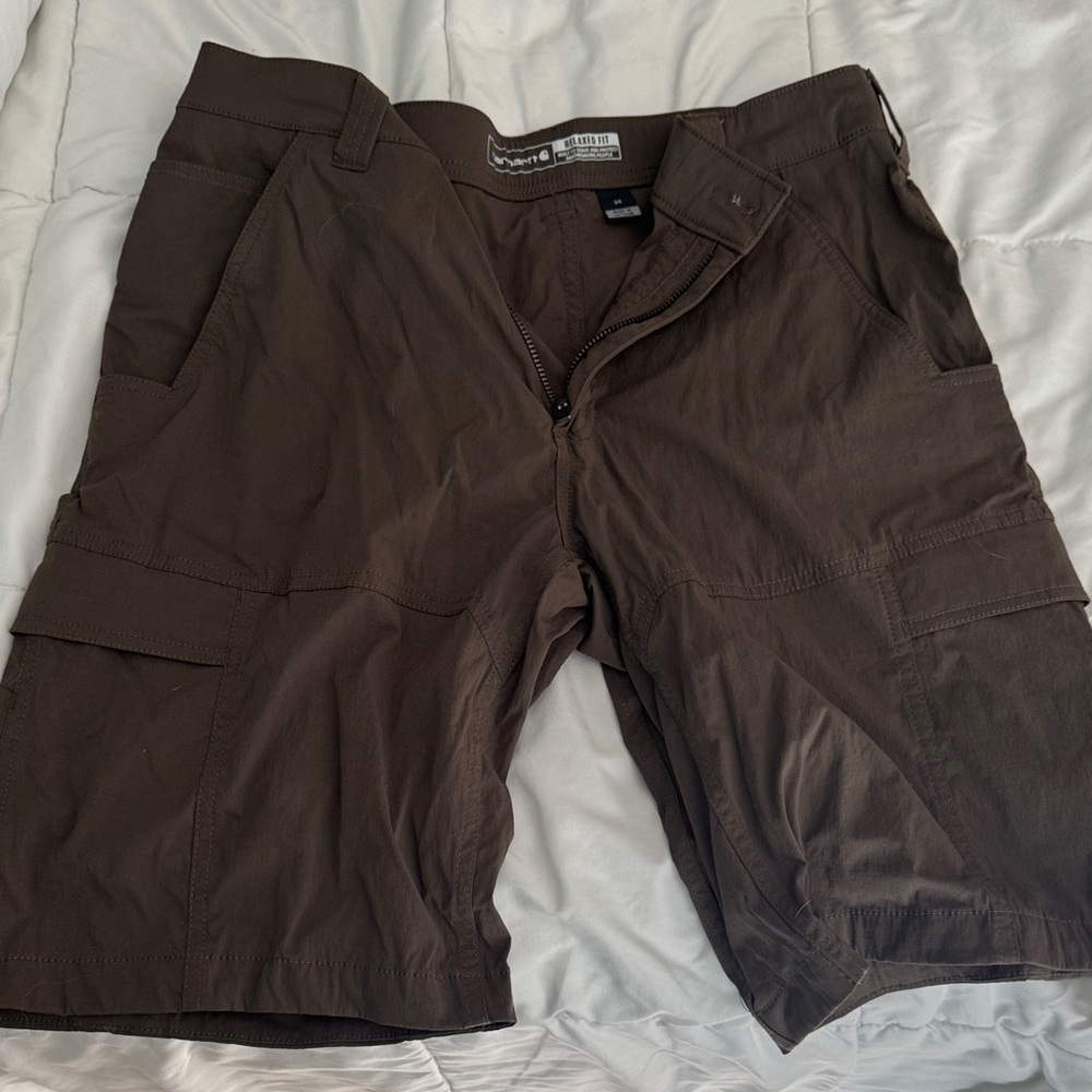 Carhartt Brown Cargo Shorts Utilitarian Design